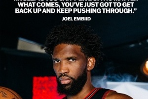 76人官推晒恩比德言论：我告诉自己 无论如何都不能放弃！