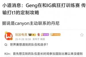 能信？网友爆料：Gen.G和iG疯狂打训练赛 传输打T1的定制攻略