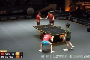 WTT中国大满贯女双1/8决赛，王晓彤/徐奕3-1韩国组合，晋级八强