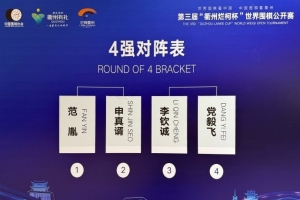 烂柯杯半决赛对阵：范胤vs申真谞，李钦诚vs党毅飞