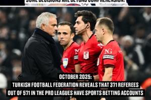 根烂透了❗️土耳其足协官方：150名裁判下注博彩被停哨，最长1年