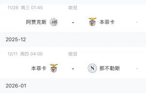 穆帅难度翻倍！本菲卡欧冠四连败，将面对：那不勒斯、尤文、皇马