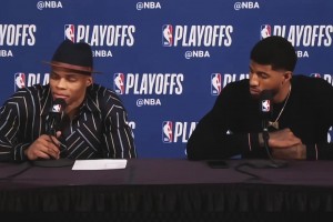 三位对你影响最大的队友？保罗-乔治：希伯特、威少、小卡！